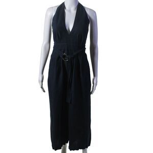 Adam Lippes Collective Womens Navy Halter Jumpsuit Blue Size 0 16136501
